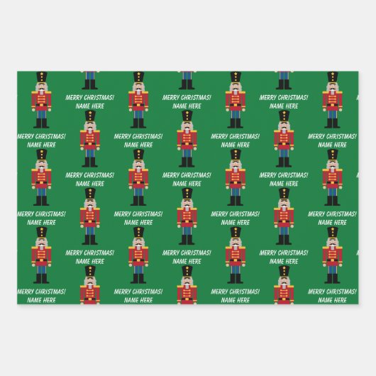 Custom Nutcracker Weihnachtsblatt Geschenkpapier Set (Vorderseite)