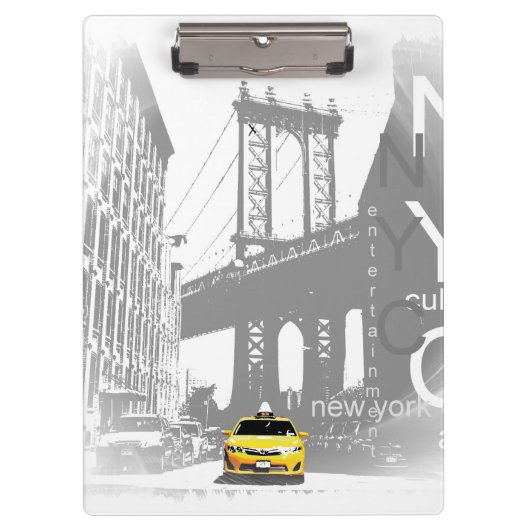 Custom Nyc Yellow Taxi New York City Brooklyn Klemmbrett (Vorderseite)