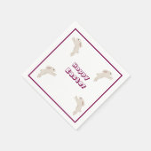 Custom Oaster Bunny Napkins - Soft Pink Serviette (Ecke)