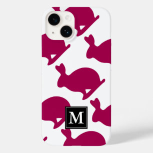 Custom Oaster Bunny Rabbit Silhouette Monogram iPC Case-Mate iPhone Hülle