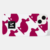 Custom Oaster Bunny Rabbit Silhouette Monogram iPC Case-Mate iPhone Hülle (Rückseite (Horizontal))