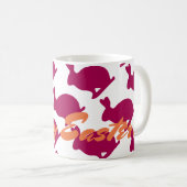 Custom Oaster Bunny Rabbit Silhouette Tasse (VorderseiteRechts)