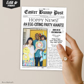 Custom Oaster Party Einladung Newspapier w. Foto