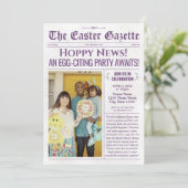 Custom Oaster Party Einladung Newspapier w. Foto (Stehend Vorderseite)