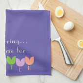 Custom Oaster, Spring Tulip Blume, Iris Lavender Geschirrtuch (Viertel Falte)