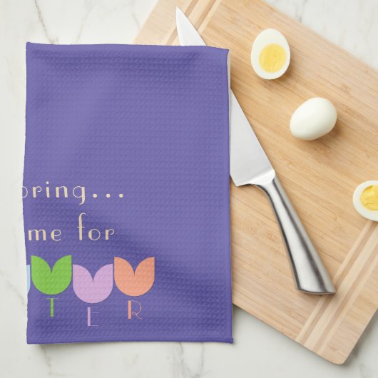 Custom Oaster, Spring Tulip Blume, Iris Lavender Geschirrtuch (Viertel Falte)