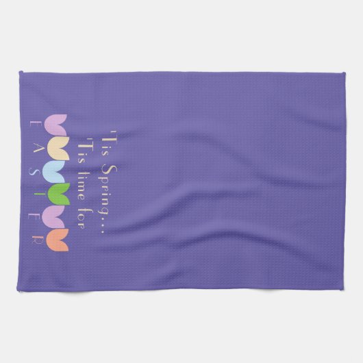 Custom Oaster, Spring Tulip Blume, Iris Lavender Geschirrtuch (Horizontal)