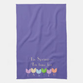 Custom Oaster, Spring Tulip Blume, Iris Lavender Geschirrtuch (Vertikal)