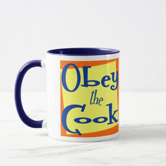 Custom Obee the Cook Food Slogan Tasse (Links)