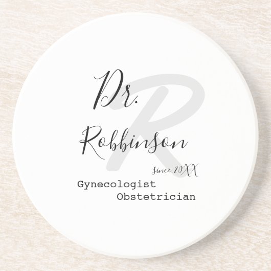 Custom Obgyn Obstetrician Gynecologin Monogram Getränkeuntersetzer (Vorne)