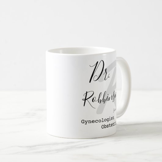 Custom Obgyn Obstetrician Gynecologin Monogram Kaffeetasse (VorderseiteRechts)