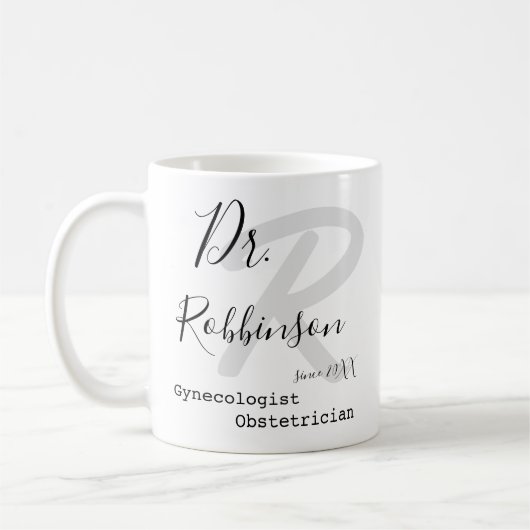 Custom Obgyn Obstetrician Gynecologin Monogram Kaffeetasse (Links)