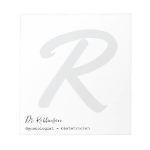 Custom Obgyn Obstetrician Gynecologin Monogram Notizblock