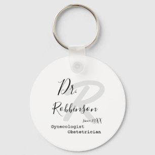 Custom Obgyn Obstetrician Gynecologin Monogram Schlüsselanhänger