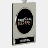 Custom Occupational Therapist OT Geschenke Banner-Ornament Silber (Rechts)