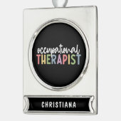 Custom Occupational Therapist OT Geschenke Banner-Ornament Silber (Links)