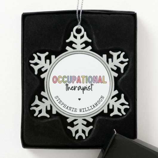 Custom Occupational Therapist OT Geschenke Schneeflocken Zinn-Ornament (Box)