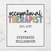 Custom Occupational Therapist OT Geschenke Weinetikett (Einzelnes Label)