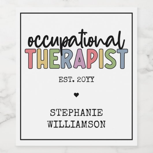 Custom Occupational Therapist OT Geschenke Weinetikett (Einzelnes Label)
