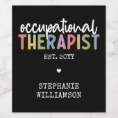 Custom Occupational Therapist OT Geschenke Weinetikett (Einzelnes Label)