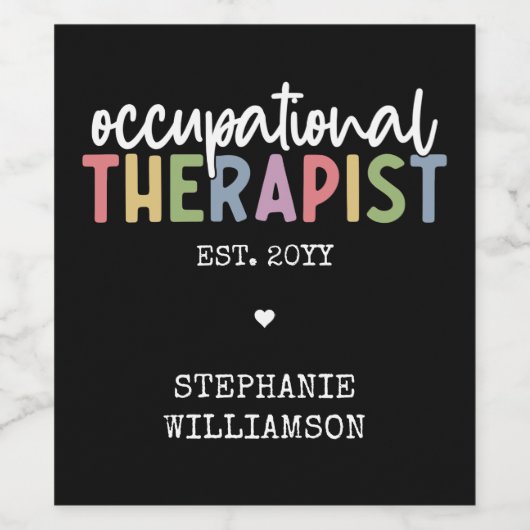 Custom Occupational Therapist OT Geschenke Weinetikett (Einzelnes Label)