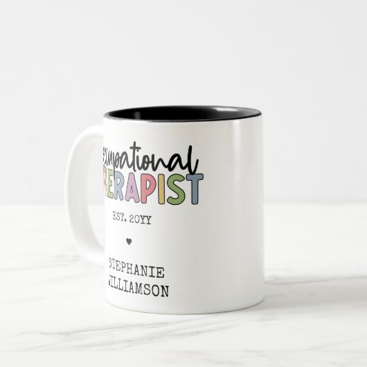 Custom Occupational Therapist OT Geschenke Zweifarbige Tasse (Vorderseite Links)