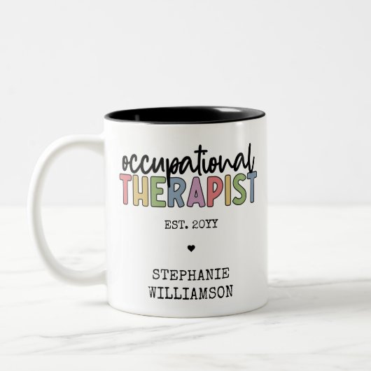 Custom Occupational Therapist OT Geschenke Zweifarbige Tasse (Links)