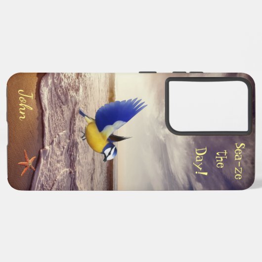 Custom Ocean Bird Starfish Samsung Galaxy Hülle (Linke Seite)