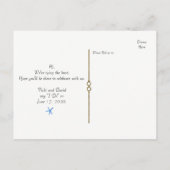 Custom Ocean Blue Beach Hochzeit Save the Date Ankündigungspostkarte (Rückseite)