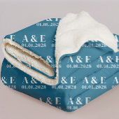 Custom Ocean Blue Blanket for Bride & Groom Gift Sherpadecke