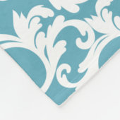CUSTOM Ocean Blue Elegante Damask Print Fleecedecke (Ecke)
