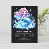 Custom Ocean Mermaid Geburtstag Einladung (Stehend Vorderseite)