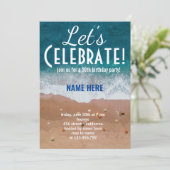 CUSTOM OCEAN SEA SHORE LET'S CELEBRATE PARTY EINLADUNG (Stehend Vorderseite)