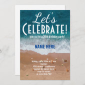 CUSTOM OCEAN SEA SHORE LET'S CELEBRATE PARTY EINLADUNG (Vorne/Hinten)