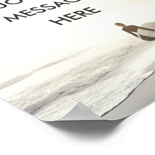 Custom Ocean Sunset Surfer Quote Poster (Ecke)