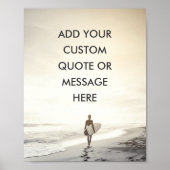 Custom Ocean Sunset Surfer Quote Poster (Vorne)