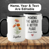 Custom October Birth Flower - Personalized Name Tasse