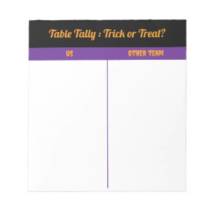 Custom October Halloween Bunco Table Tally Notizblock