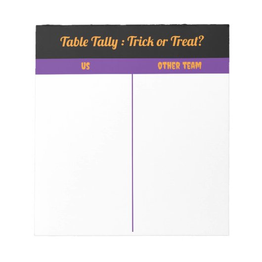 Custom October Halloween Bunco Table Tally Notizblock (Vorderseite)