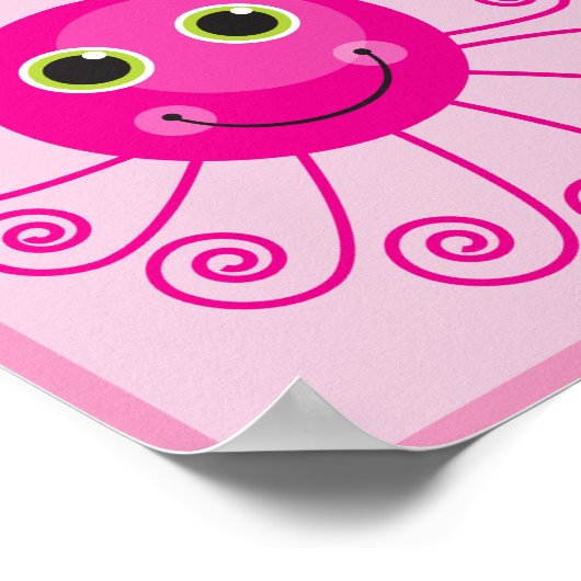 Custom Octopus Big Sister Child's Name Poster (Ecke)