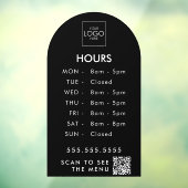 Custom Office Hours With QR Code Your Logo Store Fensteraufkleber (Blatt 3)