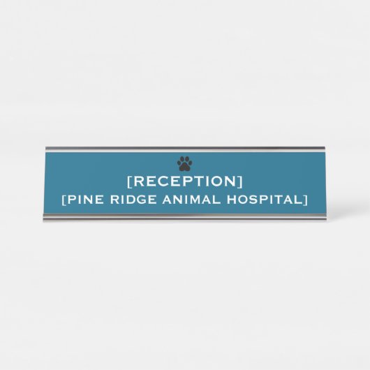 Custom Office Reception Name Plate | VET & Medical Schreibtischnamensplakette (Vorderseite )
