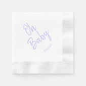 Custom Oh Baby "Name" Lavender Baby Dusche Serviette (Vorderseite)