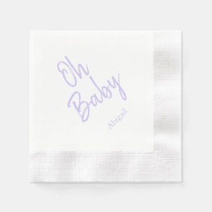 Custom Oh Baby "Name" Lavender Baby Dusche Serviette