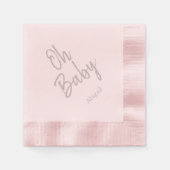 Custom Oh Baby "Name" Pink Baby Dusche Serviette (Vorderseite)