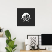 Custom Ohio Skyline Poster (Heimbüro)
