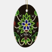 Custom Ojibwe Floral Bären und Pfeile Keramik Ornament (Rechts)