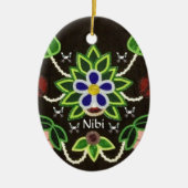 Custom Ojibwe Floral Bären und Pfeile Keramik Ornament (Vorne)