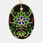 Custom Ojibwe Floral Bären und Pfeile Keramik Ornament (Hinten)