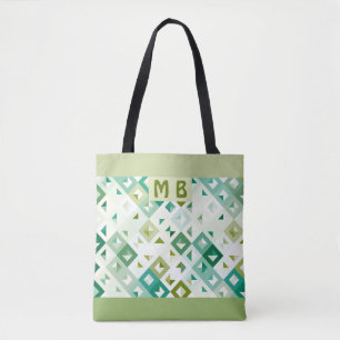 Custom Olive Green Aquamarin Blue Ivory Mosaic Mus Tasche